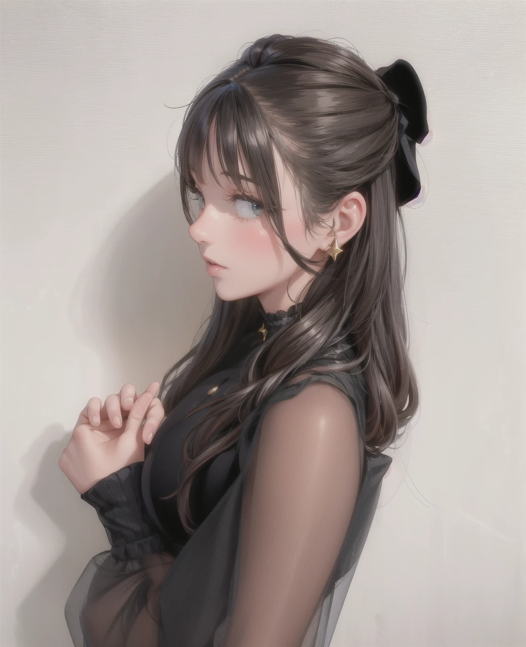 beautiful girl high resolution Big Breasts Black Hair