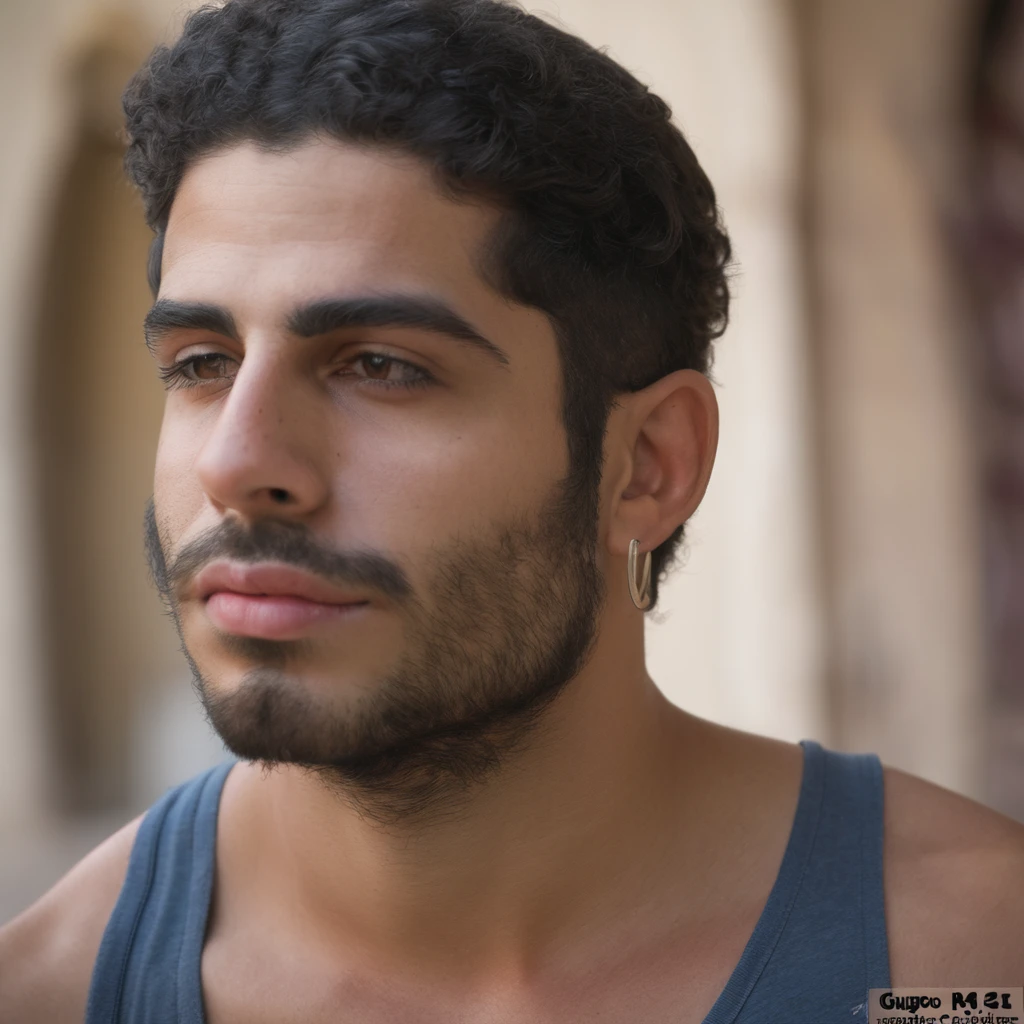 guapo,male,Israeli,Photo d&#39;identity of the&#39;Man, long curly hair