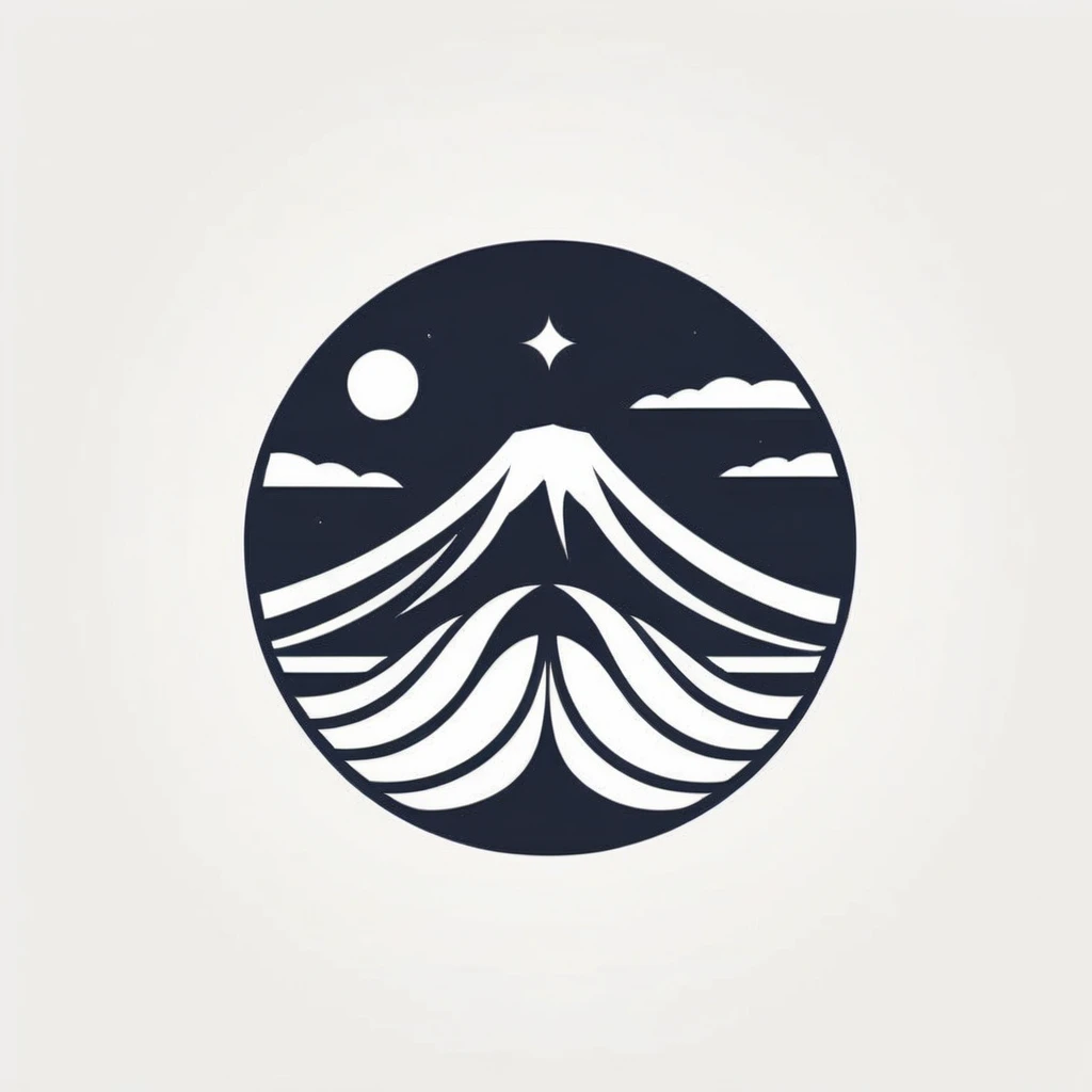 Japanese hotel logo. Very cool. Modern design that men will fall in love with. The background is pure white.
