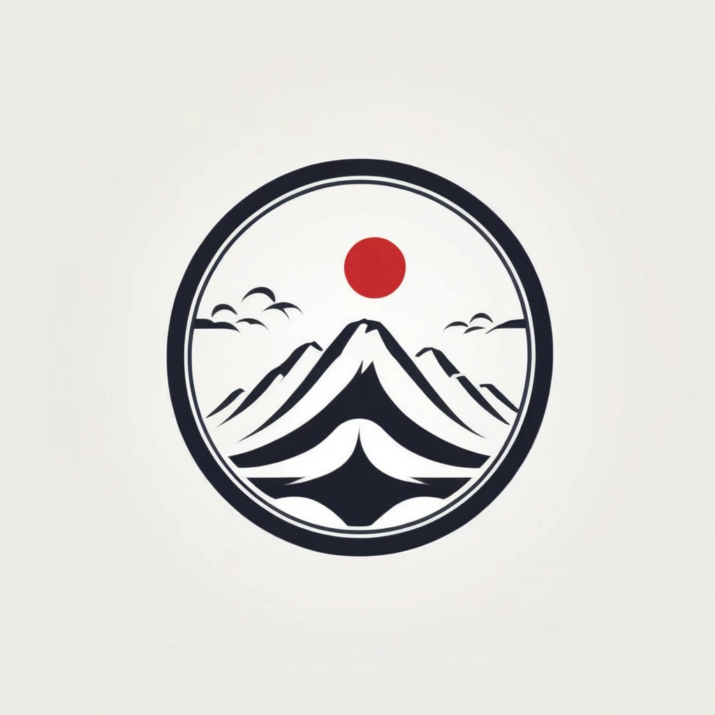 Japanese hotel logo. Very cool. Modern design that men will fall in love with. The background is pure white.