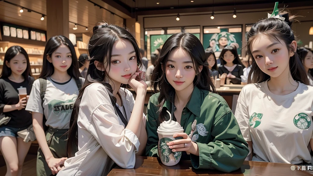 8K、RAW Photos、Highest quality、Super detailed、Super Resolution、Ultra HD、8K壁紙、Amazing details
(((Inside the Starbucks store)))、Woman sitting at a table by the window、、((((Girls' High School Uniforms))))、(((Eat cake、Drink coffee、smile)))((((Emphasize cleavage))))