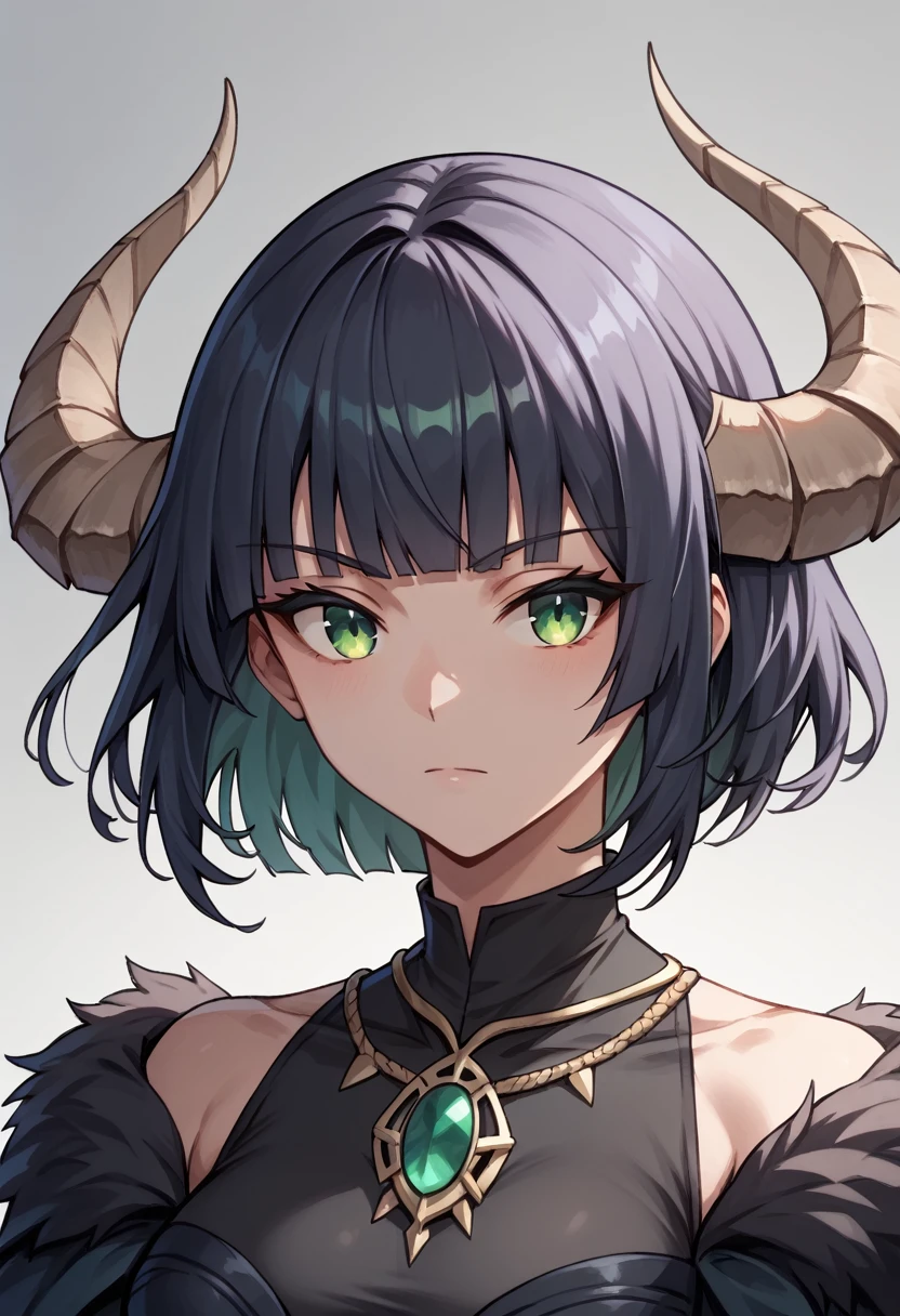  One girl, alone, NSWeresheepMGE, Green Eyes, Medium Hair, Blunt bangs, Ram&#39;s horn, Lamb&#39;s ear, Brown sweater, Overalls, Grab the wrench, Looking at the audience, From the side, Sheep's tail