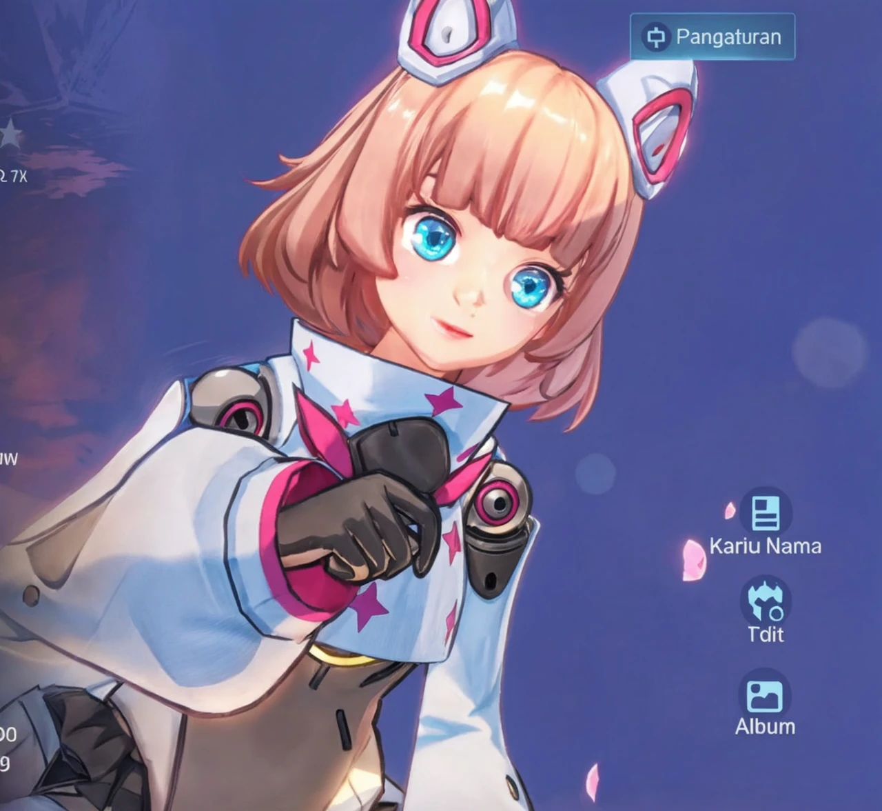 character:ball,(3:1),extremely detailed CG unity 8k wallpaper,(best quality), ((ultra-detailed)),(masterpiece), (high resolution),cute,white paper shirt,((beautiful gray detail eyes)),hair star,white paper detail pleated skirt,short hair,white hair,(pleated paper ball on head),(hoing on paper ball),blue sky,[smile face on round wrinkle paper ball on ground],jitome,heavy snowy,grassland,blush stickers, 