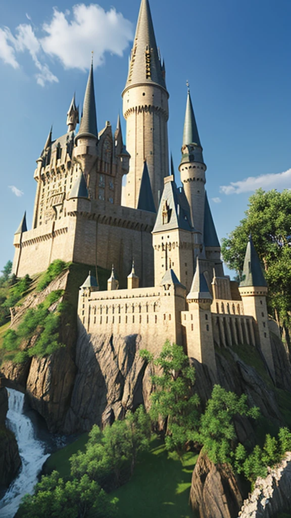 Hogwarts Castle,White Owl,Photorealistic, precise and high quality