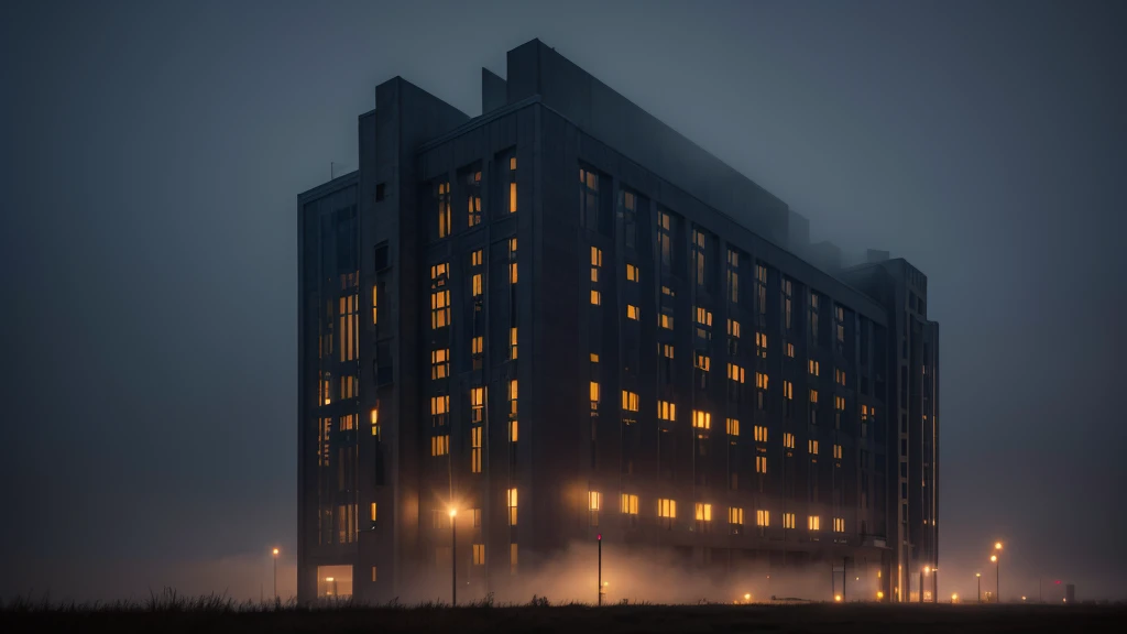 Foggy Night, A mysterious giant building