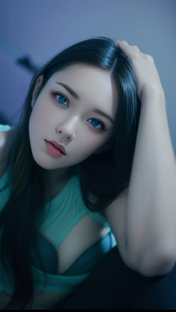 masutepiece, Best Quality, extremely detailed 8K, Ultra HD, Ultra-detailed, Highly detailed, ultra high realistic, Ultra-realistic, hyper realisitic, Hyper-Realism, (1girl in:1.5), (Solo:1.5), Anatomically correct, (Detailed realistic skin texture), (Realistic big breasts:1.25), Slender Abs, (Closed mouth:1.3), NSFW, Dynamic Pose, (Beautiful cute French woman:1.55), upon body from head to thigh, Slingshot Micro Bikini, (Blonde hair:1.35), (Blue eyes:1.35), (Sports Bra:1.35), (Exposed underbreast:1.5),