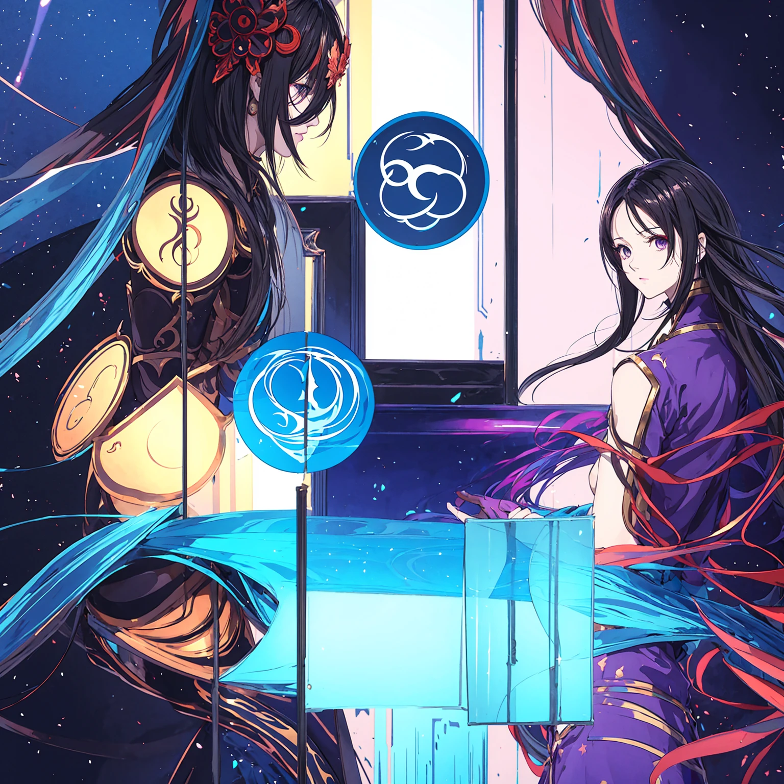 Draw anime fate grand order 7 characters, 7 classes, divide space for each character, Team Thailand.