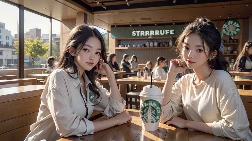 8K、RAW Photos、Highest quality、Super detailed、Super Resolution、Ultra HD、8K壁紙、Amazing details
(((Inside the Starbucks store)))、Woman sitting at a table by the window、-yeld gi((((Girls&#39; High School Uniforms))))、(((Eat cake、Drink coffee、smile)))、Emphasize cleavage
