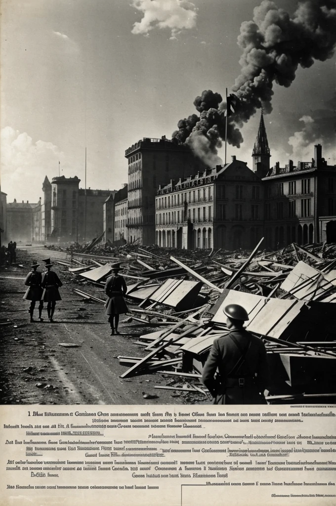Generate an image where France accused Germany of being the main party responsible for the conflict of the First World War.