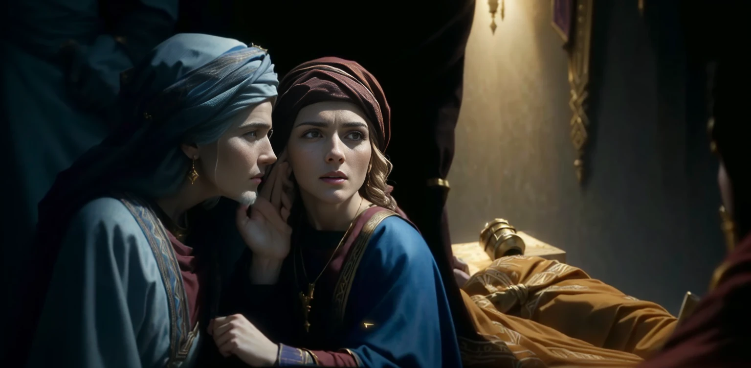 framed scene of a woman and a man in a nativity scene, biblical art lighting, biblical clothing, still from a live action film, screenshot from a movie, ( ( emma lindstrom ) ), biblical epic film, cena do filme live-action, 2 0 2 1 Cinematic 4K Frame Capture, kramskoy 4k, bible illustration, José and José