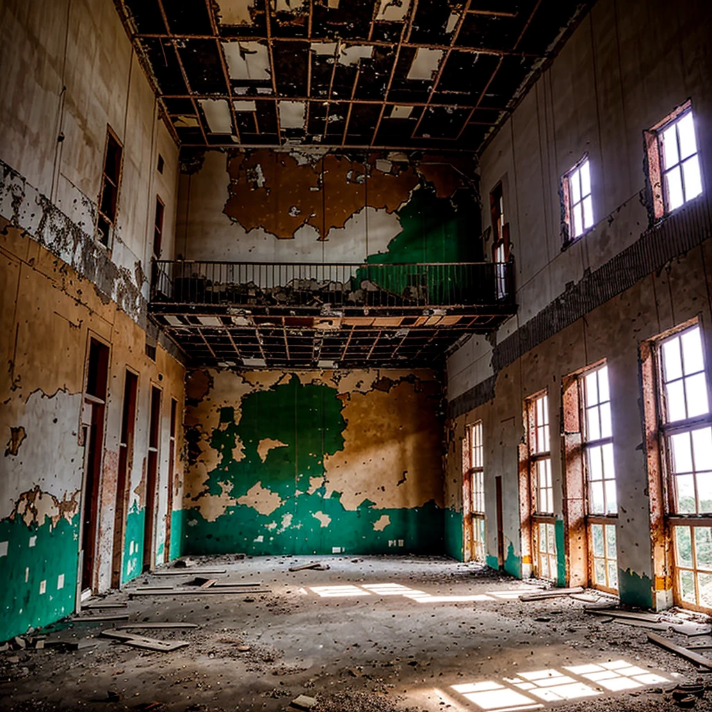 Interior of a large abandoned building