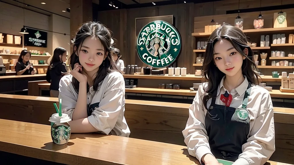8K、RAW Photos、Highest quality、Super detailed、Super Resolution、Ultra HD、8K壁紙、Amazing details
(((Inside the Starbucks store)))、Woman sitting at a table by the window、16-year-old girl、((((Girls&#39; High School Uniforms))))、(((Eat cake、Drink coffee、smile)))、Emphasize cleavage
