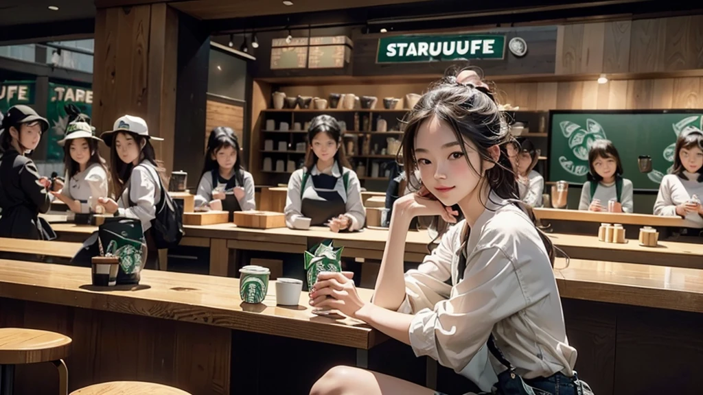 
((((((夜の暗いInside the Starbucks store))))))
(((((((The night view can be seen from the window)))))))
(((((Warm indirect lighting or candlelight)))))
((((((Inside a store with many people))))))

8K、RAW Photos、Highest quality、Super detailed、Super Resolution、Ultra HD、8K壁紙、Amazing details
((A girl in a blazer uniform ((White blouse with formal collar, Blue Blazer, 
Red Check Skirt, Red checkered ribbon on blouse)), Complete limbs, Full Finger, ))

(((((((Inside the Starbucks store、16-year-old high school girl)))))))、((((((Sit down and eat cake、Drink coffee、smile))))))、((Heart Necklace))





Modern interior：The chic design of the furniture and interior is arranged.、Creating a sophisticated space。
Soothing music：Relaxing jazz and acoustic background music、Enhances the mood at night。
Comfortable seats：Cushioned sofas and armchairs are provided.、You can stay comfortable even for long periods of time.。
Warm colours：Brown or beige、Warm colors such as deep green are used.、Creates a calm atmosphere。
Large windows：外の夜景を楽しめるLarge windowsがあり、It blends in with the city&#39;s nightscape.。
Green Interior：Potted plants are appropriately placed、Creates a natural and relaxing atmosphere。
artwork：Artworks and photographs by local artists are on display.、Enhances the atmosphere in the store。
Fragrance production：Coffee and cinnamon、The aroma of vanilla fills the store、Increases comfort。
Open Kitchen：バリスタの仕事が見えるOpen Kitchenがあり、You can also enjoy the work scenery.。
Unique Decoration：The decorations are themed according to the season.。

Community Table：A large table is installed.、You can also enjoy interacting with other guests.。
Private room space：There are private rooms and partitions to ensure privacy.、Ideal for those who want a quiet stay。
High-quality tableware：Stylish cups and plates are used、Enhances the appeal of your drinks and food。
Display Area：Coffee beans, mugs and other related products are displayed tastefully.。
Eco-friendly initiatives：Eco-friendly materials and recycling programs are implemented。
Friendly staff：Warm and friendly customer service、Increases in-store comfort。
Seasonal Menu：Seasonal special drinks and food are offered.、There&#39;s always something new to enjoy。
Acoustic Live：Occasional live performances and events、Create a special evening atmosphere。


8K、RAW Photos、Highest quality、masterpiece:1.2、Super detailed、Super Resolution、Ultra HD、8K壁紙、Amazing details、Photorealistic:1.4、Having fun by the water、Full Body Shot、Full body photo、High-resolution RAW color photos、Professional photos、A scene full of emotion、Very detailed and beautiful、Ultra HD、8K壁紙、Amazing details、Huge file sizes、Highly detailed beautiful girls、Highly detailed face Highly detailed eyes、Extremely realistic skin、 Highly detailed fingers, Highly detailed nose, Highly detailed mouth, Perfect Anatomy, Highly detailed background, Highly detailed clothing, Teen, cute女の子, Famous Japanese Idols, cute, Realistic body, Slender, White skin, Glowing Skin, Slim body, Realistic Face, Delicate eyes, double eyelid, 
