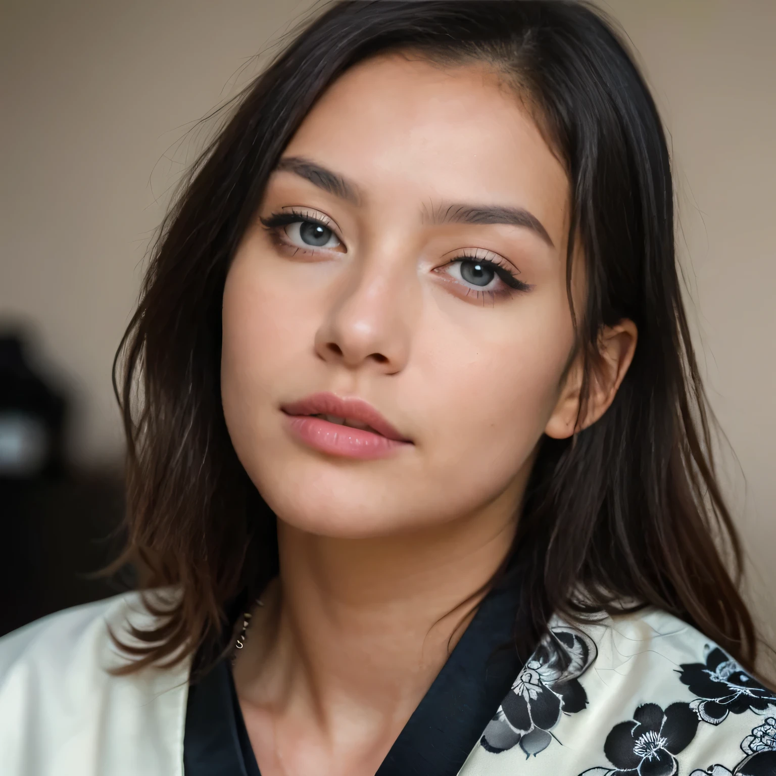RAW,, Nikon Z 85mm, award-winning glamor photography, ((best quality)), ((masterpiece)), ((realistic)), ((beautiful face)),  chinese woman. bedroom, ((unfasten white and  black kimono showing ????? tits)), busty, 20 years old, (bob brown hair), hazel eyes, innocent, intricate details, highly detailed, sharp focus, professional, 4k, , stunning blue eyes, small, delicate, innocent, high resolution, high detail, sharp focus, soft , aesthetic, extremely detailed, photo_\(ultra\), photorealistic, realistic, post-processing, maximum detail, roughness, real life, ultra-realistic, photorealism, photography, 8k uhd, photography