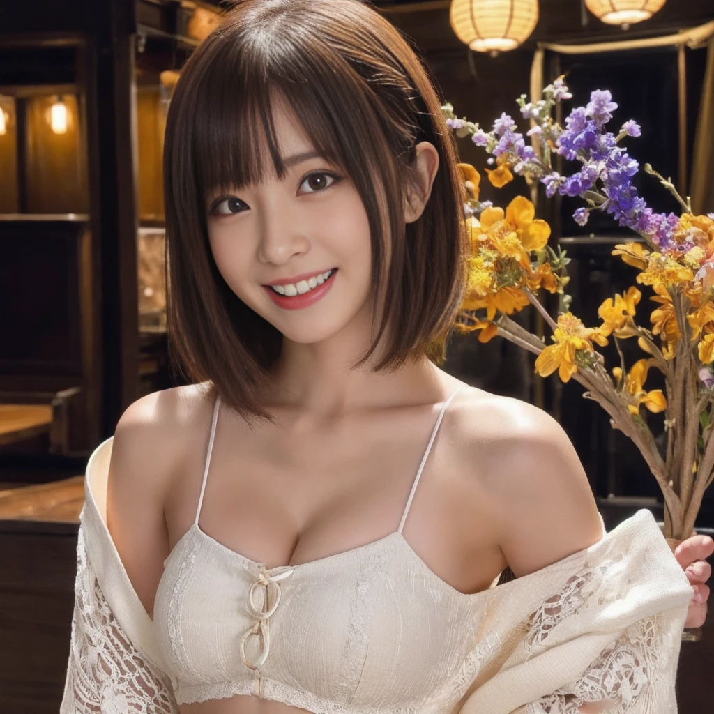 (Sexual climax:2.0),short hair,Part-time job at a bar,(Wearing laced negurije slim fit:2.0),28 year-old,(1 Ultra cute Japan girl:1.5),(Detailed face,ultra detailed eyes, incredible Beautiful eyes,charming eyes,symmetry dropped eyes:2.0),(No Makeup,Enthusiastic belly laugh,slender body:2.0)best quality, 4k, 8k, highres, masterpiece, ultra-detailed, realistic, photorealistic, photo-realistic, HDR, UHD, studio lighting, ultra-fine painting, sharp focus, physically-based rendering, extreme detail description, professional, vivid colors, bokeh