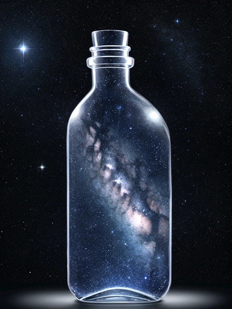 Bottleship　Horizontal bottle　Starry sky in a bottle