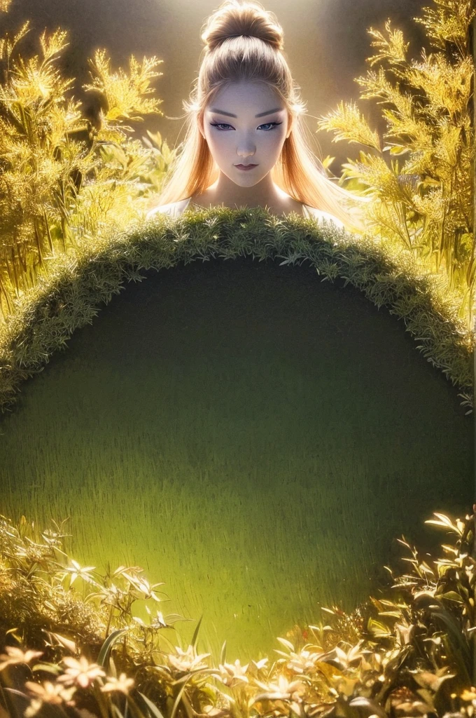 (best quality,4K,8K,high resolution,masterpiece:1.2),Extremely detailed,(Practical,photoPractical,photo-Practical:1.37), Girl with burning eyes, Secret Garden Background, Vibrant colors, Soft sunlight, Dreamy atmosphere, Enchanting aura, Flowing hair, Intricate details, Practical rendering, Delicate brushstrokes, Magic Elements, Moonlight scenery, Elegant Posture, Mysterious mask, Fantasy setting