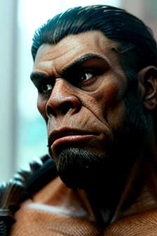 Picture of full body, muscle Roaring King Kong，head portrait，Close-up，of a real，Facial features are carefully depicted，Realistic skin texture，Dark style，depth of fields，high light，Real light，Ray traching，oc rendered，Hyper-realistic，best qualtiy，8K，Works of masters，super-fine，Detailed pubic hair，Correct anatomy，sharp focus on eyes，Bokeh，Facial features are carefully depicted