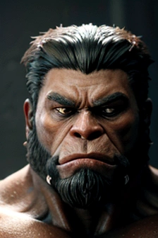 Picture of full body, muscle Roaring King Kong,head portrait,Close-up,of a real,Facial features are carefully depicted,Realistic skin texture,Dark style,depth of fields,high light,Real light,Ray traching,oc rendered,Hyper-realistic,best qualtiy,8K,Works of masters,super-fine,Detailed pubic hair,Correct anatomy,sharp focus on eyes,Bokeh,Facial features are carefully depicted