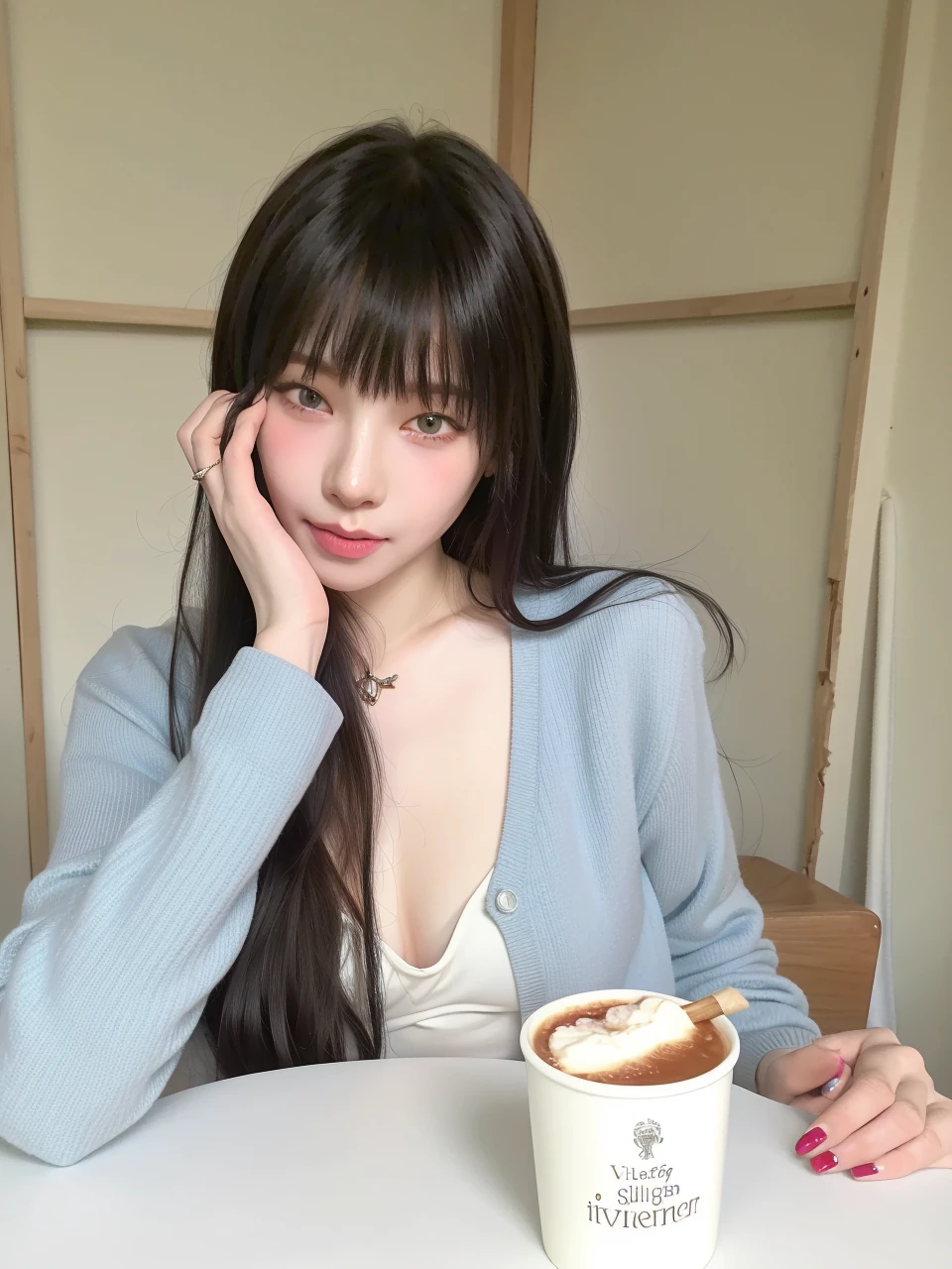 (8k, 4k, best quality, highres:1.1), ( realistic, photo-realistic:1.1), 1girl, solo, face, twintails, blonde hair, bangs, long_hair, necklace, earrings, lips, eyeshadow, jewelry, (looking at viewer:1.8), spaghetti strap, black nightgown,
detailed, high contrast,