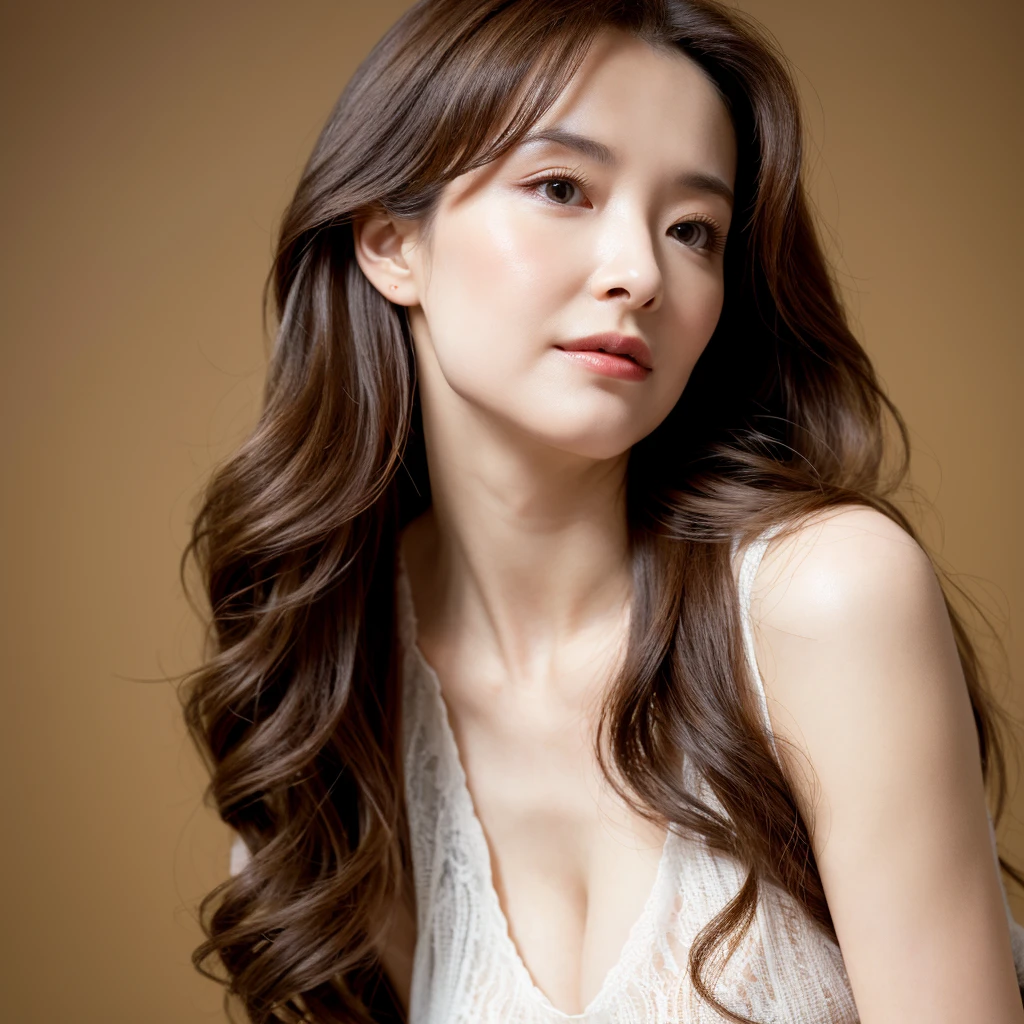 Beautiful mature woman with wavy long hair, she is alluring, Ultra-high resolution,(Realistic:1.4), ((Highest quality)), ((masterpiece)), (be familiar with),