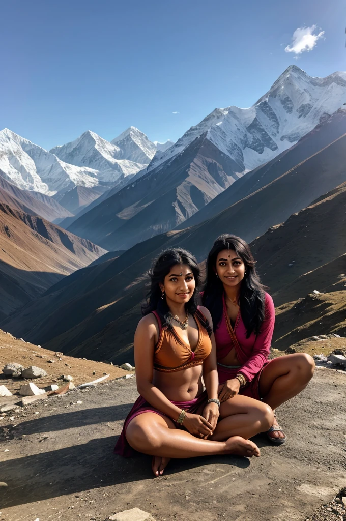 Board Shiva in Himalayas with parvathi 