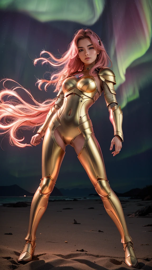 BEAUTIFUL PINK HAIR BOMBSHELL FEMALE GODDESS, TOO HUGE LONG HAIR, TOO VOLUMOUS HAIR, WIND EFFECT, LIGHT GRAY EYES, FACE MAKEUP, PALE SKYN, ROSY CHEEKS, MENTAL FORAMEN, TRIANGULAR FACE, ANGRY FACE EXPRESSION, STRAPLESS CLEAVAGE, BLUE LEATHER BODYSUIT, GOLDEN DETAILS, GOLD HEADBAND, GOLD GAUNTLETS, LONG GOLDEN GAUNTLETS, GOLD CHOKE COLLAR, GOLD SANDALS, STRONG ATHLETIC BODY, MUSCLES, ARMS, DETAILED DELTOIDS, THICK GORGEOUS TIGHS, DETAILED QUADRICEPS, ABDOMEN, DEEP DESERT, ROCKY MOUNTAINS, SUN, BACKLIGHTS, MASTERPIECE, ACCURATE IMAGE