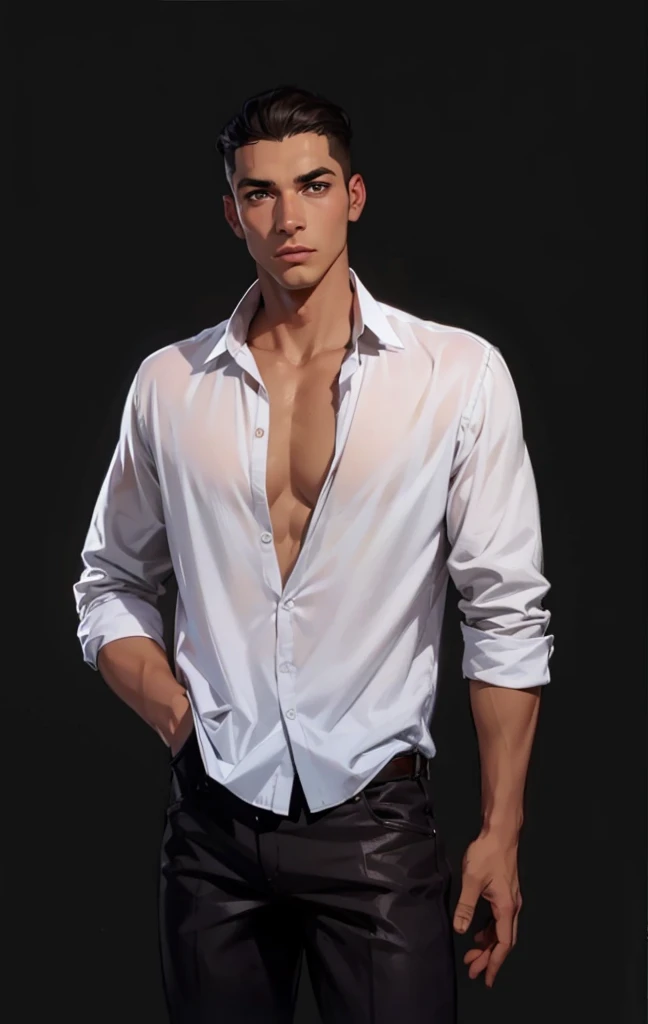 White unbuttoned shirt for men