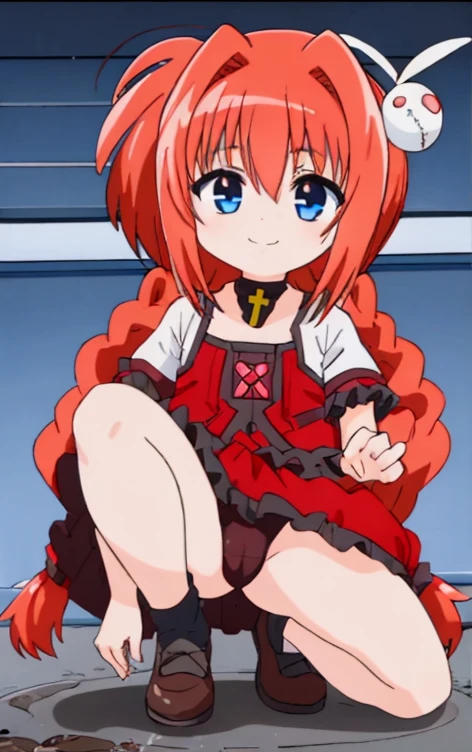 masterpiece, Highest quality, Soft lighting, Looking at the audience, alone, smile, whole body,,(Browsing Caution),(Spread your legs,She spreads her organs to show her uterus), (orgasm: 1.5), (Sexy Body), (Big Breasts: 1.2),),((Cute Costumes:1.5)),(Pussy angle),(pussyfocus,pussyfocus),((Low length:1.5)),(((Young girl:1.5))),(),((Double Peace)),(((Little:1.4)),((Naughty Camitop)),(((squatting,open legs))), (Young Ver.),(squat),((Not wearing)),((I'm showing my/I'm showing off my)),(((smile))),Magical Girl Lyrical Nanoha StrikerS: Life