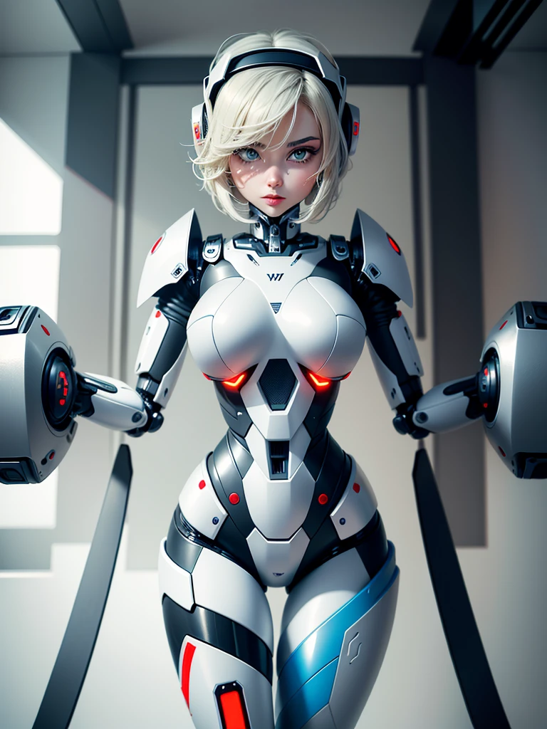 portrait photography, looks straight into the camera(masterpiece, Humanoid robot with complex mechanism:1.3), (захватывающее image роботизированной фигуры в человеческой форме:1.2), (carefully crafted, to showcase the combination of technology and aesthetics.:1.2), (the robot&#39;s body consists entirely of complex gears, Gold and titanium components:1.1), (wires intricately weaving through its frame to form a mechanical circulatory system:1.1), (Porcelain plates are strategically placed to protect vital components:1.1), (human head with a perfectly symmetrical face:1.1), (thick and dark eyebrows, framing expressive facial features:1.1), (hair styled amazingly up, Bright shade of blue:1.1), (installed in a scientific laboratory, robot bathes in focused lighting:1.1), (searchlight, emphasizing the complexity of the mechanism and the beauty of the design:1.1), (close attention to gear detailing, wires, and components:1.1), (image, which reflects the harmonious combination of humanity and technology.:1.1), (sense of wonder and innovation, represented by a robotic creation:1.1), (image, which encourages thinking about the future of human-machine interaction:1.1), (piece of art, combining precision and aesthetics to create an exciting and thought-provoking composition.:1.1)), Cinematic, super detailed, crazy details, beautifully color-graded, Unreal engine, INFLUENZA, Super resolution, Megapixel, Cinematic Lightning, Smoothing, FCA, thai, RTH, SAO, Post-processing, Post-production stage, Displaying tones, computer graphics, visual effects, SFX, incredibly detailed and confusing, hypermaximalist, гиперrealistic, volume, фотоrealistic, ультра фотоrealistic, ultra detailed, complex parts, Super detailed, full color, volume lightning, HDR, realistic, Unreal engine, 16K, sharp focus, Octane render