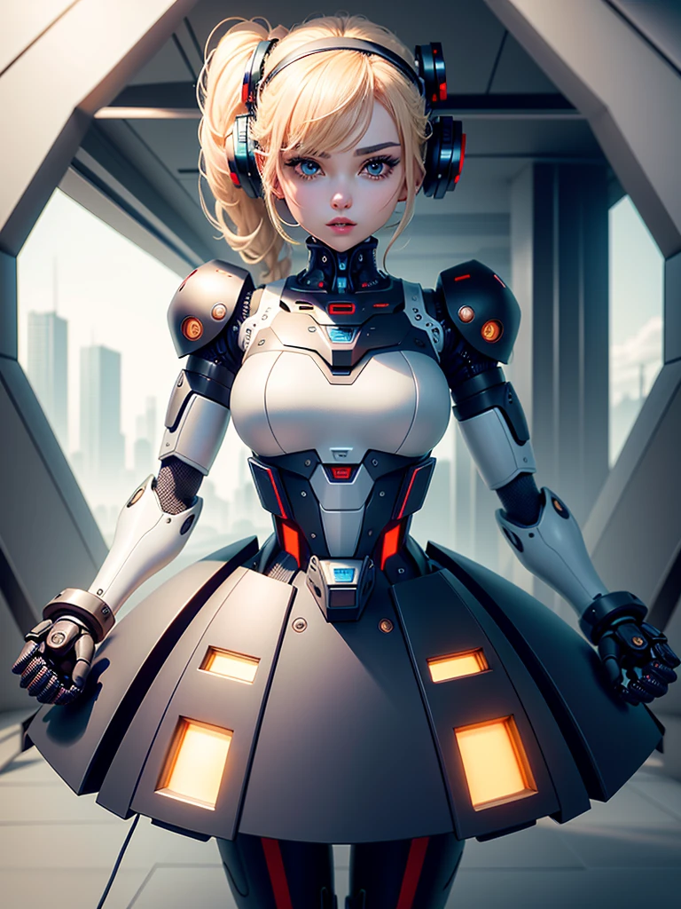 portrait photography, looks straight into the camera(masterpiece, Humanoid robot with complex mechanism:1.3), (захватывающее image роботизированной фигуры в человеческой форме:1.2), (carefully crafted, to showcase the combination of technology and aesthetics.:1.2), (the robot's body consists entirely of complex gears, Gold and titanium components:1.1), (wires intricately weaving through its frame to form a mechanical circulatory system:1.1), (Porcelain plates are strategically placed to protect vital components:1.1), (human head with a perfectly symmetrical face:1.1), (thick and dark eyebrows, framing expressive facial features:1.1), (hair styled amazingly up, Bright shade of blue:1.1), (installed in a scientific laboratory, robot bathes in focused lighting:1.1), (searchlight, emphasizing the complexity of the mechanism and the beauty of the design:1.1), (close attention to gear detailing, wires, and components:1.1), (image, which reflects the harmonious combination of humanity and technology.:1.1), (sense of wonder and innovation, represented by a robotic creation:1.1), (image, which encourages thinking about the future of human-machine interaction:1.1), (piece of art, combining precision and aesthetics to create an exciting and thought-provoking composition.:1.1)), Cinematic, super detailed, crazy details, beautifully color-graded, Unreal engine, INFLUENZA, Super resolution, Megapixel, Cinematic Lightning, Smoothing, FCA, thai, RTH, SAO, Post-processing, Post-production stage, Displaying tones, computer graphics, visual effects, SFX, incredibly detailed and confusing, hypermaximalist, гиперrealistic, volume, фотоrealistic, ультра фотоrealistic, ultra detailed, complex parts, Super detailed, full color, volume lightning, HDR, realistic, Unreal engine, 16K, sharp focus, Octane render