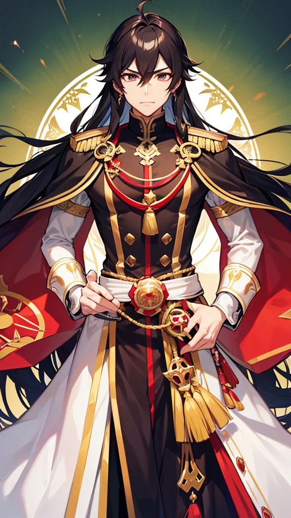 Draw Male Servant, Fate Grand Order, Thailand, King Naresuan the Great, Black hair, Odd eye Red and Green, Red Sniper rifle Weapon, Archer Class