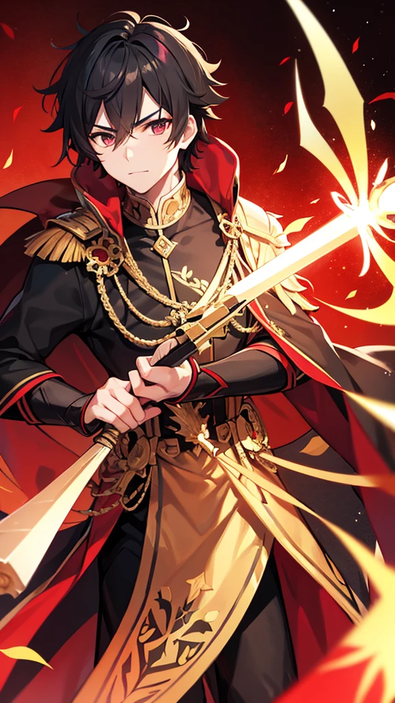 Draw Male Servant, Fate Grand Order, Thailand, King Naresuan the Great, Black hair, Odd eye Red and Green, Red Sniper rifle Weapon, Archer Class