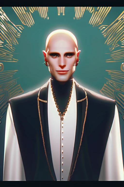 ((Лучшее качество)), ((шедевр)), (подробный), A tall, bald guy, with a black