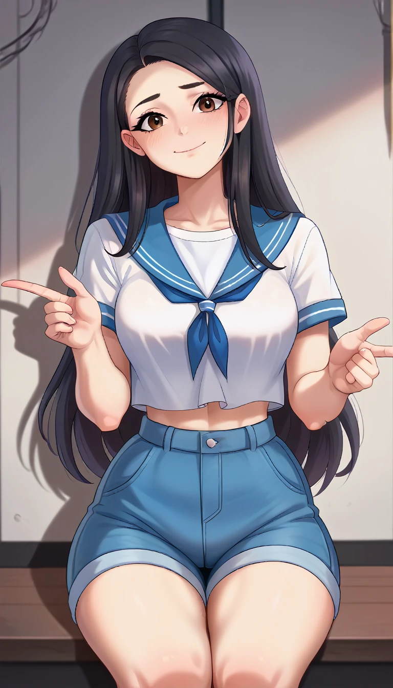 a cute teenage girl, about 160cm tall, brown eyes, bright and cute colors clothes, long straight black hair, masterpiece, best quality, ultra quality, high quality, highres, ultla highres, absurdres, 4K, 8K, 16k, hyper detailed, intricate detailed, amazing shading, high contrast, realistic, photo realistic, RAW photo, photography, super fine illustration, foreshortening, perfect anatomy, correct anatomy, perfect proportion, perfect face, perfect hands, perfect legs, perfect fingers medias de red sensual, medias de red blancas tatuajes tanto baño de semen cuerpo completo cubierto de fluidos vaginales 