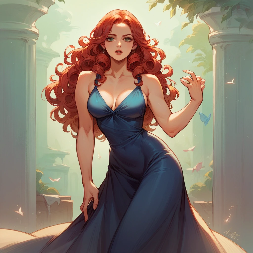 ((masterpiece, best quality)), insaneres, absurdres, solo, looking at viewer,
NightGown_Lenore_ownwaifu,
1girl, long hair, red hair, red eyes, pointy ears, blush, breasts, cleavage, lips, red lips, collarbone, fangs, lipstick, makeup, vampire, braid, floating hair,
jewelry, necklace, pearl necklace, armlet, grey dress, bare shoulders,
(wading, ass support), waterfall, <lora:CARTOON_Castlevania_Lenore_ownwaifu:0.75>,
depth of field, vanishing point, garden, sidelighting,