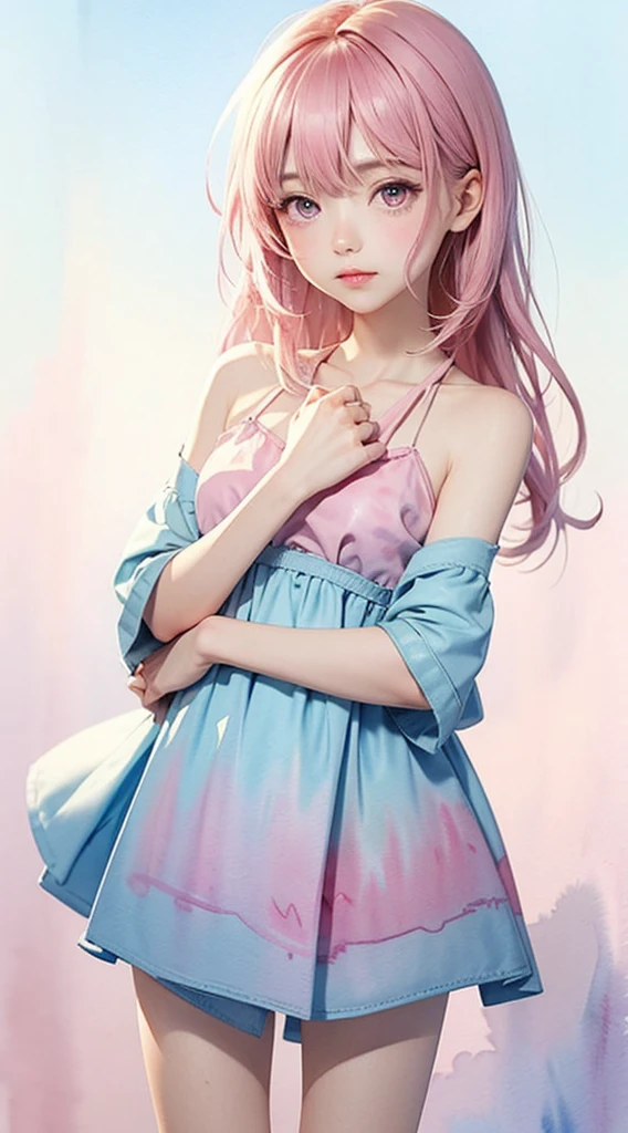 (((Blurred background、Watercolor style background)))、A girl、１６talent、anatomy、Light pink eyes、#11: Loose Low Ponytail、Light pink hair、Small Breasts、Black open collar dress、Transparent lace dress、translucent、Random pose、best quality、high resolution、high resolution、Light、Professional photographer、(masterpiece:1.5)、(best quality:1.5)、(8K:1.2)、(Very detailed:1.2)、(Practical:1.2)、(超high resolution:1.2)、(Highly detailed and Practical skin:1.2)、(Very detailed和干净锐利的眼睛:1.2)、(Three women sentenced to prison.:1.5)、(Violent sex with multiple men:1.6)、(Overflowing love juice:1.4)、(Once the hiccups:1.5)、rest、(20-year-old woman weight loss:1.3)、(Beautiful eyeliner)、(Beautiful eye shadow)、Natural lip color、rest、(White transparent thin underwear:1.2)、（White lace underwear：1.2）、rest、(Long shoulder-length white hair:1.8)、(flat chest：1.8)、（Underwear was torn by many people:1.5）、（The underwear was torn:1.6）、（Shredded panties:1.8）、（（Half naked:1.8））、Not even a ray.、(I&#39;I抽搐:1.6)、(blush:1.2)、(ecstasy:1.6),(final:1.2),(vulgar:1.2),(stupid:1.2),(steam:1.5),(trembling:1.8),(Tears:1.2),(Slobber:1.5),(Sweat:1.4),(Roll your eyes:1.6)、（The underwear was torn in the middle by multiple people：1.5）、（The underwear is torn in the middle：1.8）、（soak：1.2）、（Multiple people take turns：1.5）、（Overall damage to underwear：1.2）、（Chest compressions：1.5）、（The underwear was torn in many places：1.8）、（内裤Torn from top to bottom.：1.2）、（Extensive exposure of genitals：1.8）、（Showing female pink genitals：1.8）、（Exposing breasts：1.8）、（Torn from top to bottom.Exposing body parts：1.8）、（Torn from top to bottom.Exposing the skin of the body：1.2）、（The underwear was torn in many places on the upper body：1.5）、（Exposing breasts：1.5）、（Many people have seen：1.5）、（body fluid：1.5）、（Being touched by many people：1.2）、(Very small：1.3)、(Very small nipples：1.3)