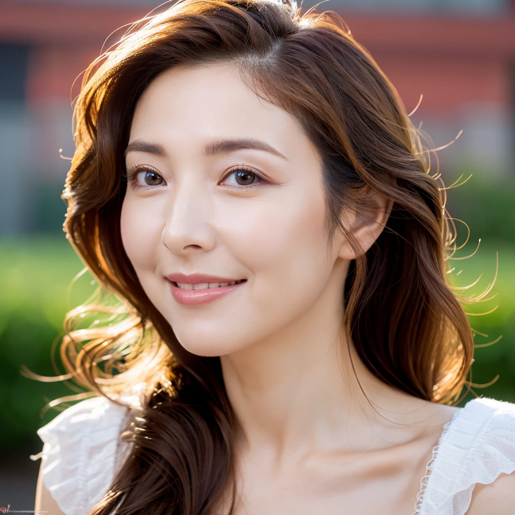(highest quality,High resolution,Super detailed),Portraiture,Beautiful Japanese Woman,Beautiful fine details,Beautiful lip detail,Highly detailed face,Long eyelashes,A kind smile,Flowing hair,Natural light,Vibrant colors
