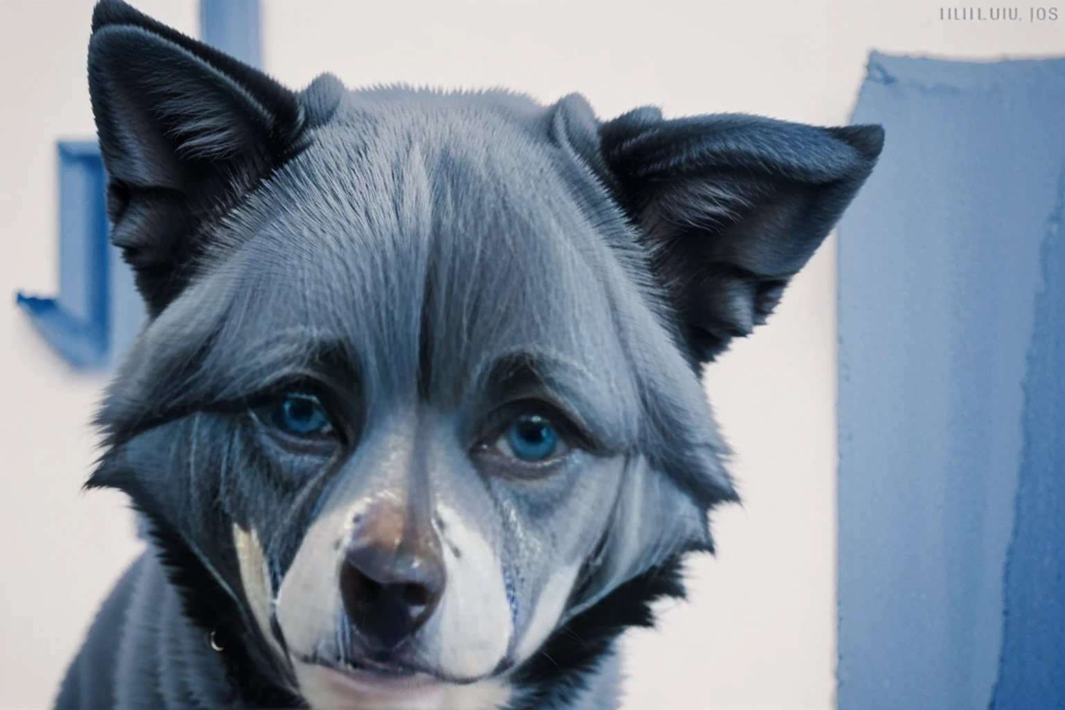 eyes of a blue dog, liubai, minimalism, white_background, abstract