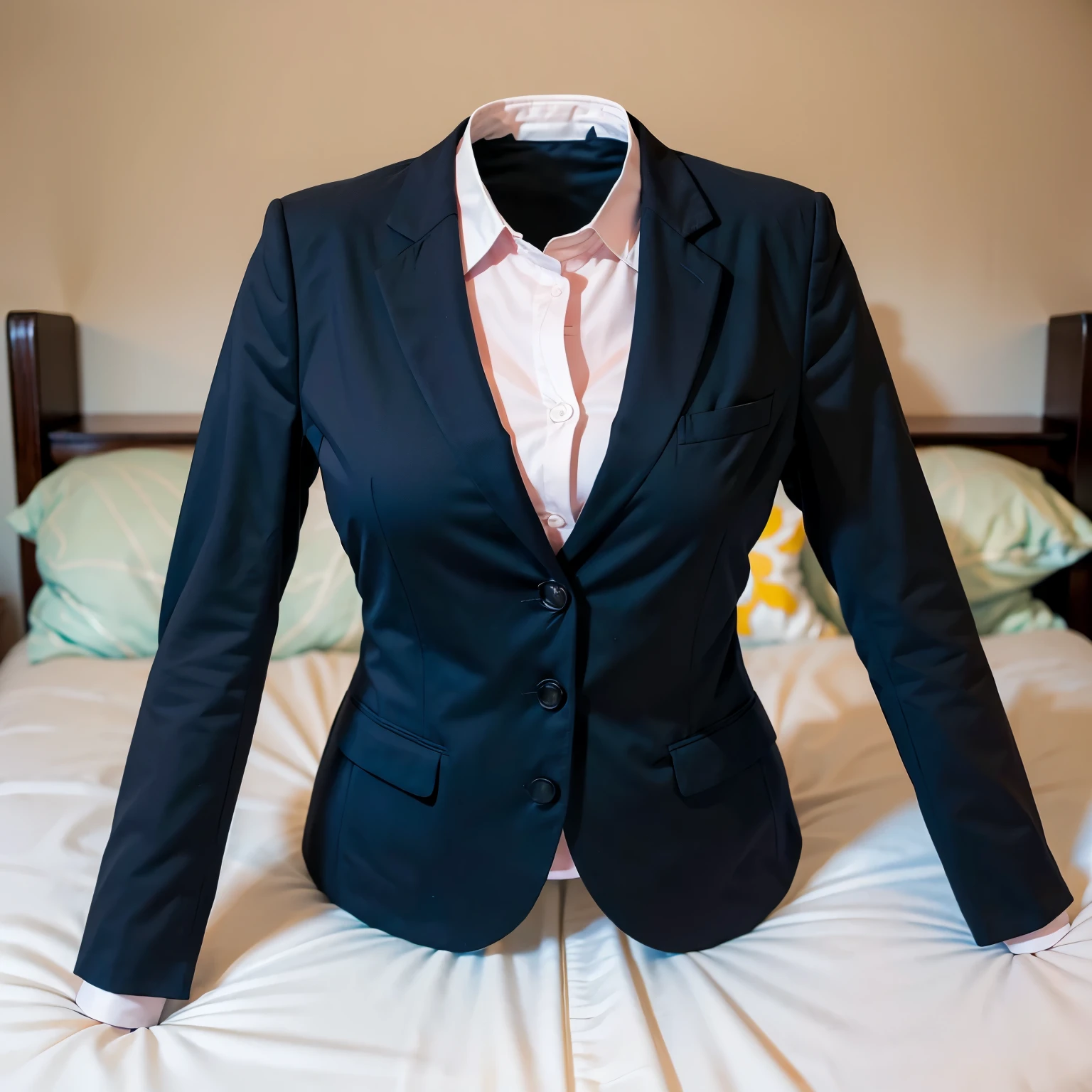 school uniform and leggings, ((invisible, no humans:1.5, headless:1.5, handless, legless)), big breast, (close-up to breast),lying on bed,
(8k, RAW photo, best quality, masterpiece:1.2), (realistic, photo-realistic:1.37),photon mapping, radiosity, ((Hasselblad photography)),physically-based rendering,