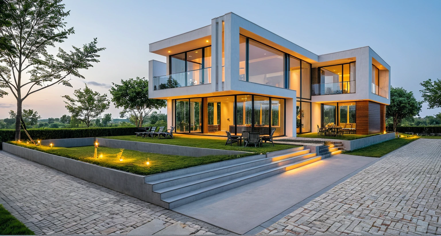 Masterpiece, high quality, best quality, authentic, super detail, outdoors, onestoreyvillaXL, aiaigroup, house style modern on the street ,stairs, white wall ,road,pavement, grass, trees, sky, cloud, (daylight:1.1)
