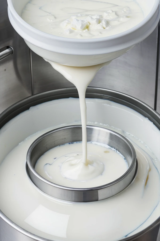 5 image of boiling milk , milk in container , adding curd to milk ,cover the milk and curd