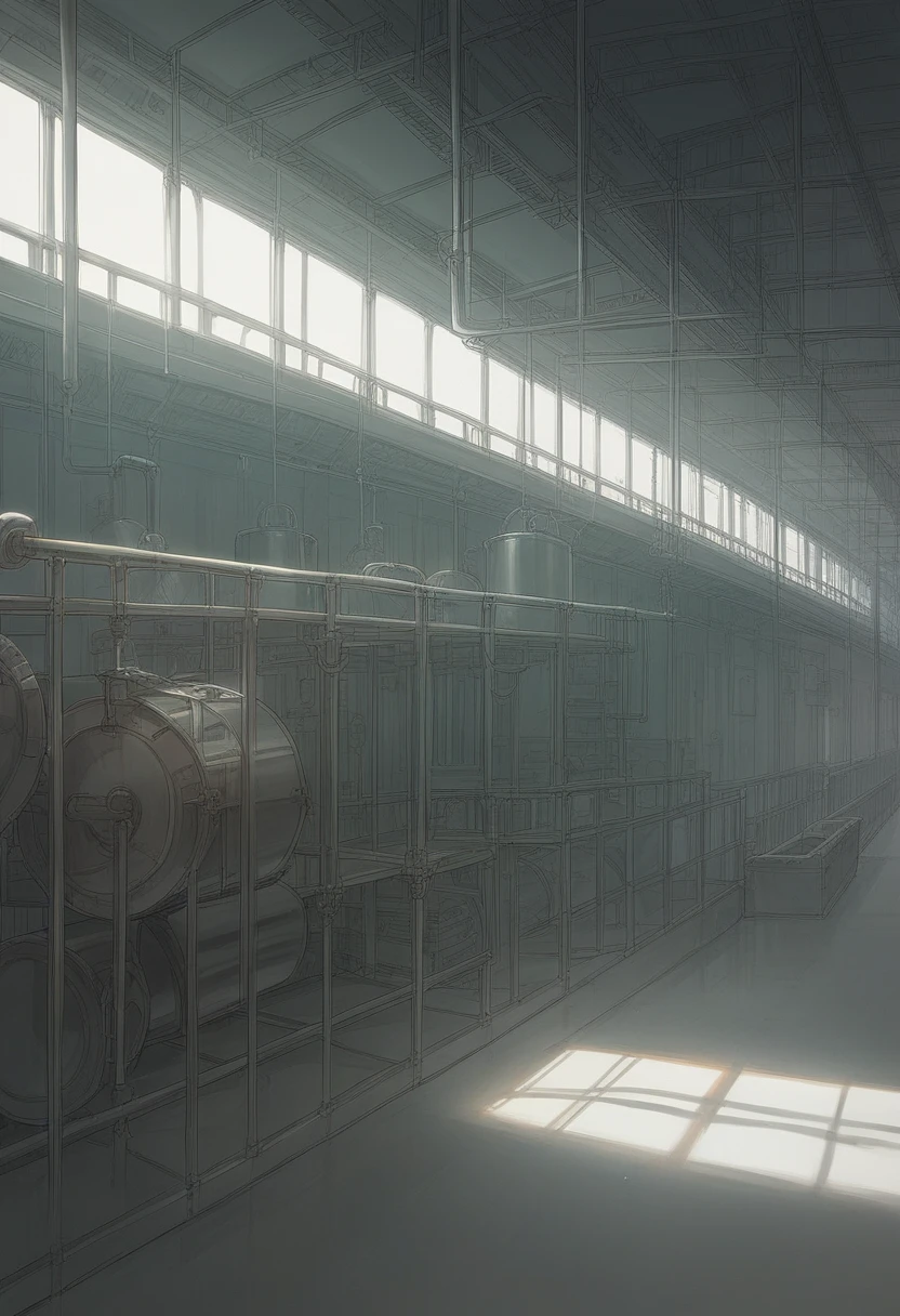 detailed photo-realistic 3D render of chemical storage containers on a ship, industrial warehouse interior, sophisticated lighting, highly detailed, glossy metallic chemical drums, complex machinery, intricate pipes and valves, dramatic shadows, high contrast, moody atmosphere, industrial aesthetic