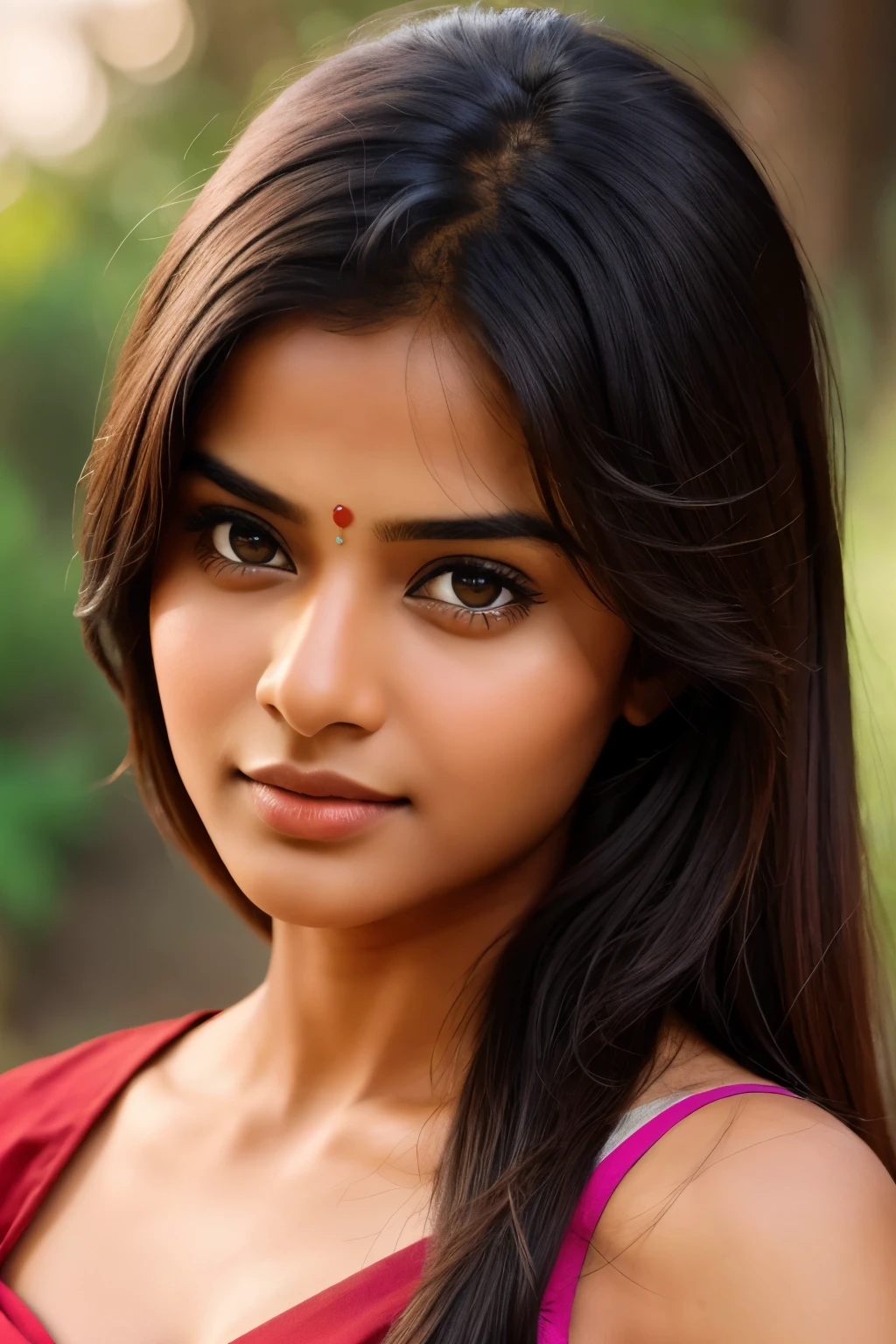 Generate Realistic Image of indian Girl who 40% look like most beautiful Indian actress
