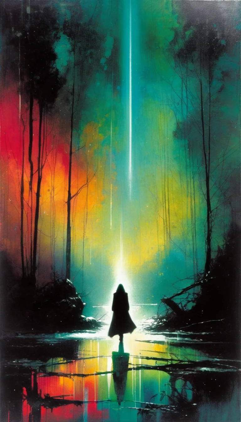 alone (art inspired by Bill Sienkiewicz ). oil painting)