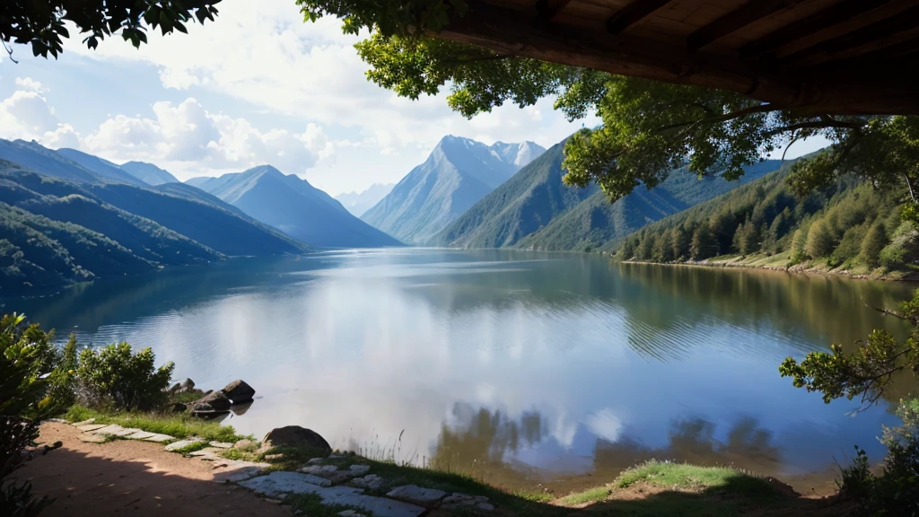 Natural landscape with water but not too much like a lake