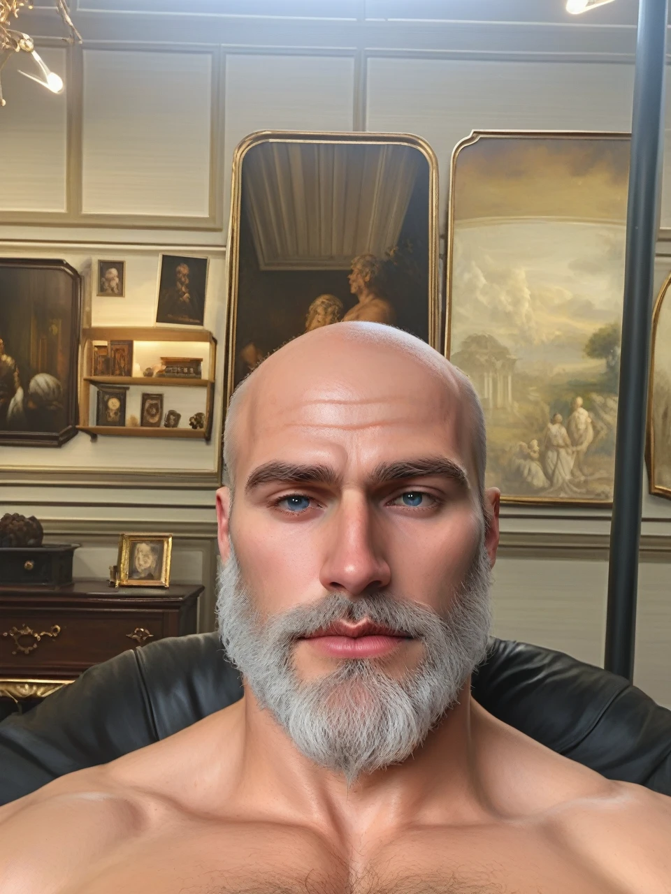 score_9, score_8_up, realistic, A handsome man, chest showing, body hair, Artwork, best quality, high resolution, Close-up portrait, bad, Greek God, fantasy, league of legends style, beautiful figure painting, bright light, Amazing composition, front view , hdr, volumetric lighting, ultra quality, elegant, highly detailed
