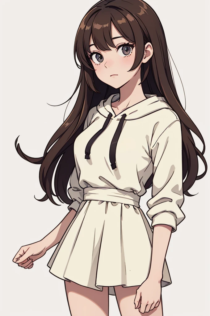 Boy with long brown hair and pink dress