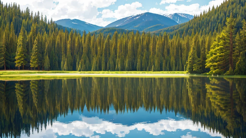 Natural landscape with few trees and a small lake