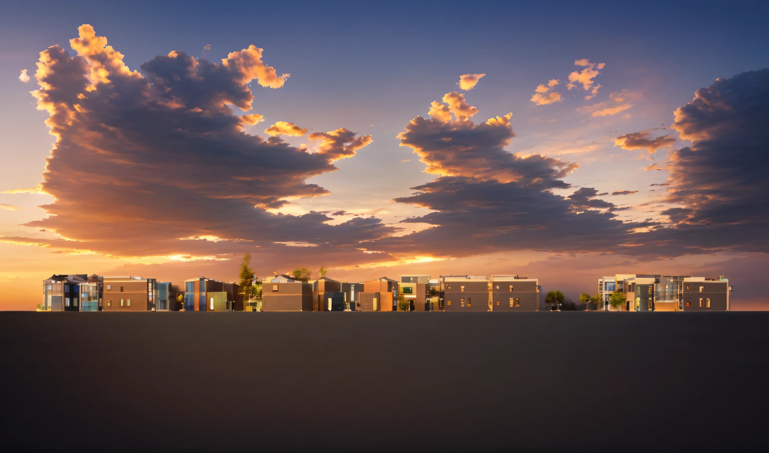 Building facades,Side View,Commercial Street,Prosperity,Sunset,Sunset,city commercial street